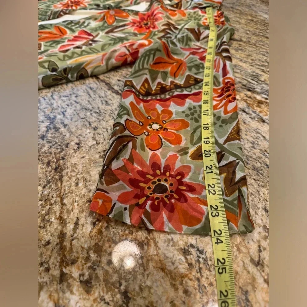 Alfred Dunner Women's Size 10 Blouse Tank Top Floral Fall Colors ¾ Sleeve - Picture 8 of 9